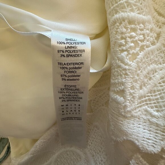 Women's 2 WHBM White Eyelet Sleeveless Dress Vneck Embroidered Lace - Picture 7 of 9